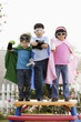 Korean children in superhero costumes