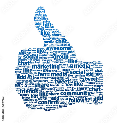 Illustration: Words - Thumb Up Words - Thumb Up