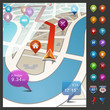 Navigational City Map with Icons.