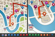 Navigational City Map with Icons.