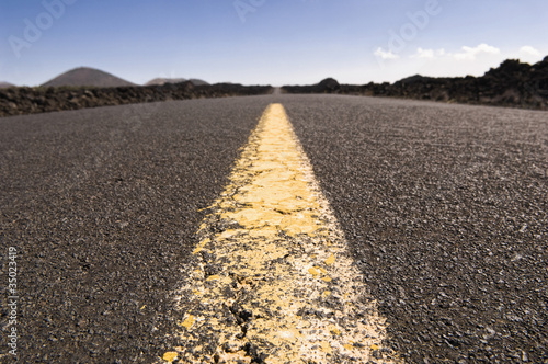 Photo: Highway through barren landscape Highway through barren landscape