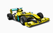 Yellow race car with driver