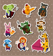 animal play music Stickers,Label