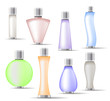 Set of fragrance bottles isolated on white background