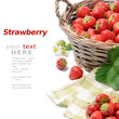 Strawberries in basket over white