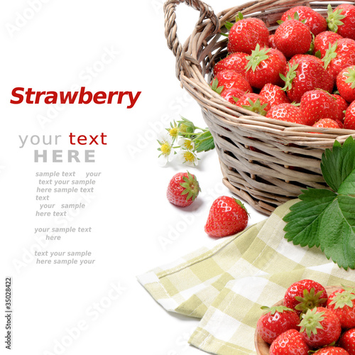 Foto: Strawberries in basket over white Strawberries in basket over white