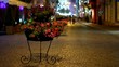 Beautiful flower bed on walking street