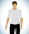 Young Sport Male Wearing T-shirt/Vector Illustration