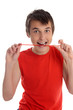 Smiling boy eating soft candy
