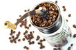 manual coffee mill on white background manual coffee mill on white background