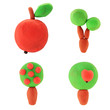 plasticine apple trees