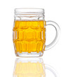 Glass of beer on a white background