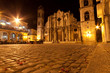 The Cathedral of Havana at night