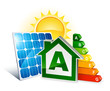 Vektor: panneau solaire maison panneau solaire maison