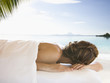 Foto: Caucasian woman waiting for massage Caucasian woman waiting for massage