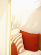 Cabana with decorative pillows