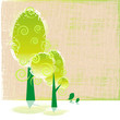 naturpapier - abstrakter baum in grün
