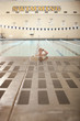 Caucasian swimmer in swimming pool