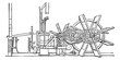 Clermont Steam Ship Paddle Wheel Unit vintage engraving