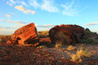 Blue sky over petrified forest