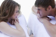 Couple having simultaneous massages