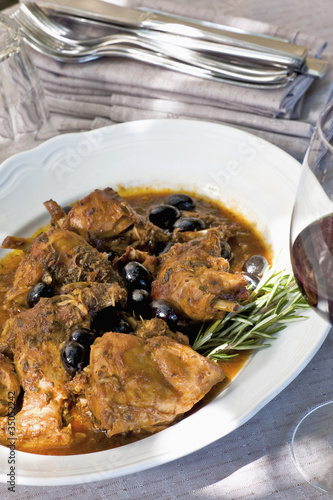 Photo: Italian coniglio e olive or rabbit and olives Italian coniglio e olive or rabbit and olives