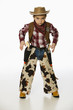 Caucasian boy in cowboy costume