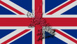 Illustration of united kingdom with blocks