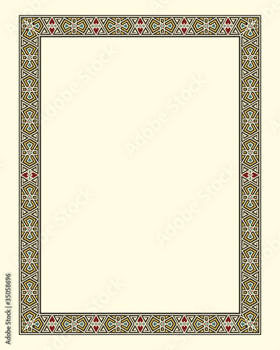 Vektor: arabesque border frame vector illustration file arabesque border frame vector illustration file