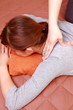 young japanese woman getting a massage