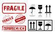 Vektorset Stempel Fragil