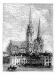 Chartres Cathedral, in Chartres, France, during the 1890s, vinta Chartres Cathedral, in Chartres, France, during the 1890s, vinta