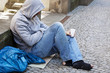 Foto: Arbeitsloser Bettler ist Obdachlos Arbeitsloser Bettler ist Obdachlos