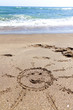 Sonne im Sand gemalt Sonne im Sand gemalt