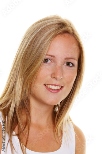 Foto: blonde Frau mit Sommersprossen blonde Frau mit Sommersprossen