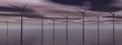 Wind turbines by night