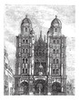 Dijon Cathedral in Burgundy, France, vintage engraving Dijon Cathedral in Burgundy, France, vintage engraving