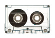 Transparent old audio cassette isolated on white