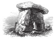 Vektor: Dolmen or Portal Tomb or Portal Grave, vintage engraving Dolmen or Portal Tomb or Portal Grave, vintage engraving