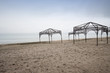Tents on the deserted beach Tents on the deserted beach