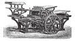 Marinoni double printing press vintage engraving