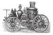 Amoskeag Steam-powered Fire Engine vintage engraving