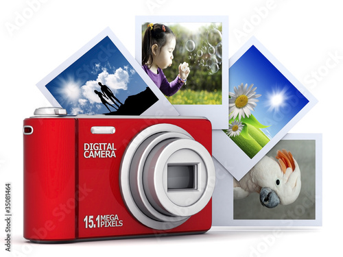 Illustration: Digital camera image on white background Digital camera image on white background