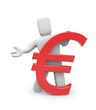 Person and Euro sign Person and Euro sign