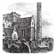 Cathedral of St. Canice, Kilkenny, Ireland vintage engraving