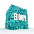 Europe. Box from name of european countries Europe. Box from name of european countries