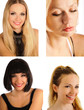 Beautiful girls women collage set isolated