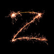 Letter Z. Real sparkler alphabet