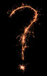 Question mark .Real sparkler alphabet