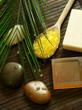stones, soap and bath salt - spa composition
